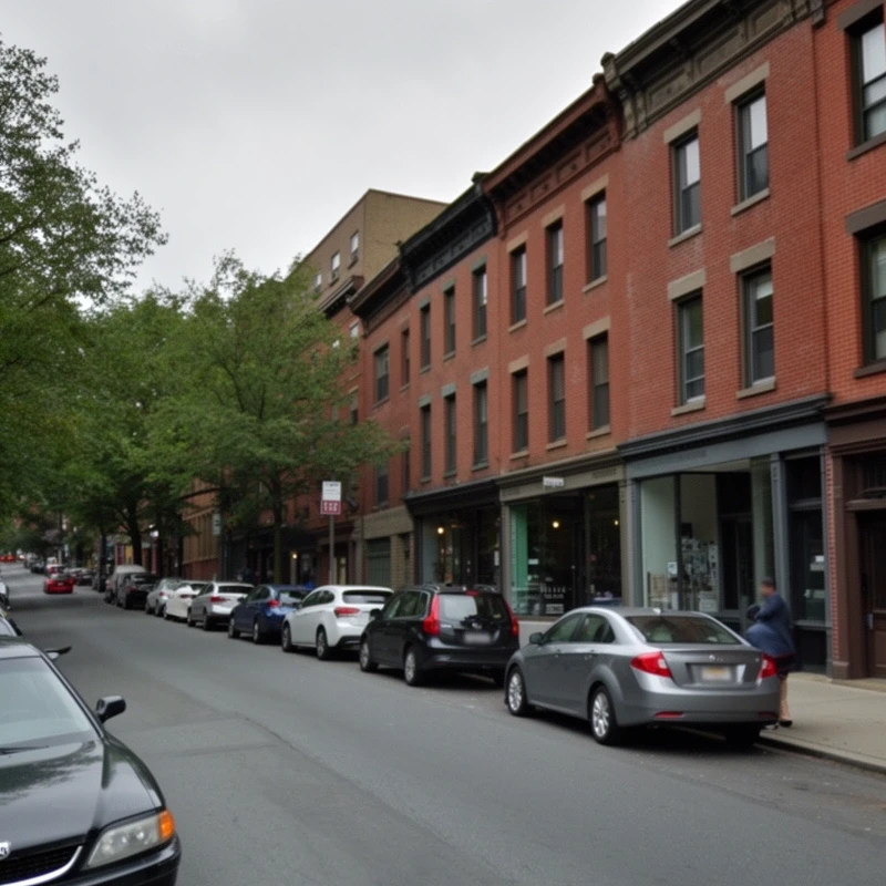 Brick storefronts on Butler Street in Pittsburgh